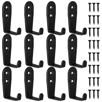 

Wall Hooks 12 Pcs,Coat Hooks Garage Hook Wall Mounted Hat Hangger Hooks Robe Hook Single Coat Hanger Heavy Duty