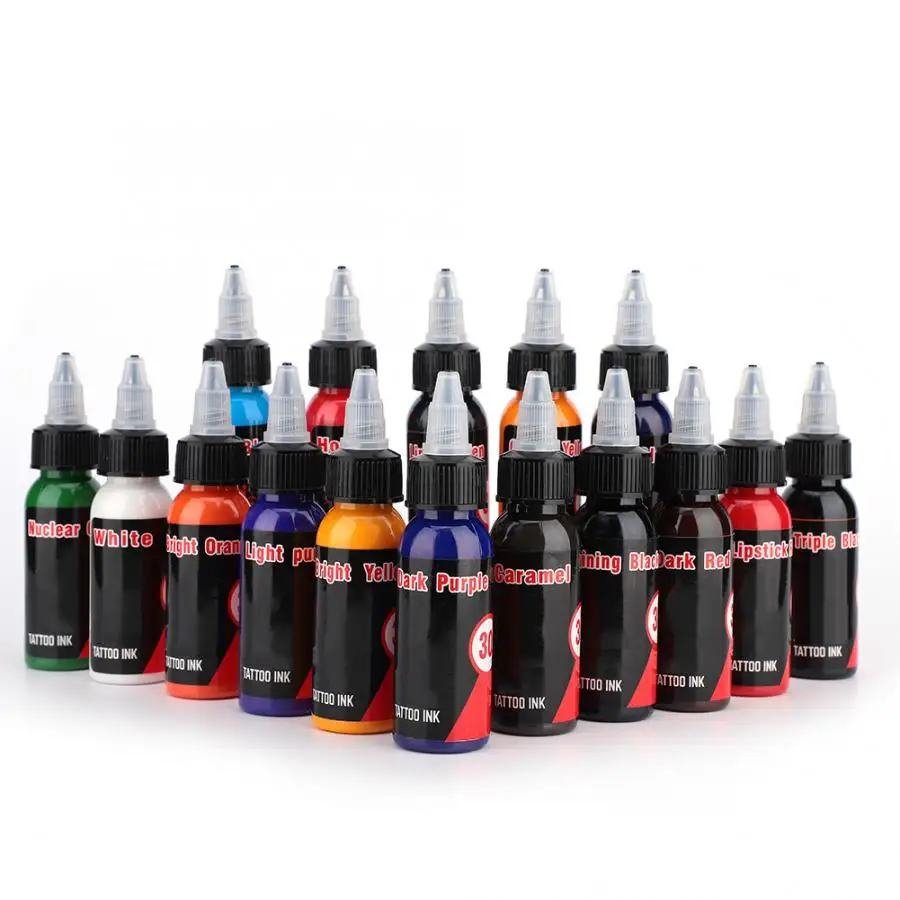 

Tattoo Ink 16 Colors 30ml Natural Plant Tattoo Ink Set Body Paint Pigment Semi-Pernament Makeup Inks