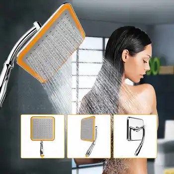

Square Shower Angle Bathroom Large Rainfall Ultrathin Pressurize Wall Mount Head Shower Head Water Saving Flow Sprayer