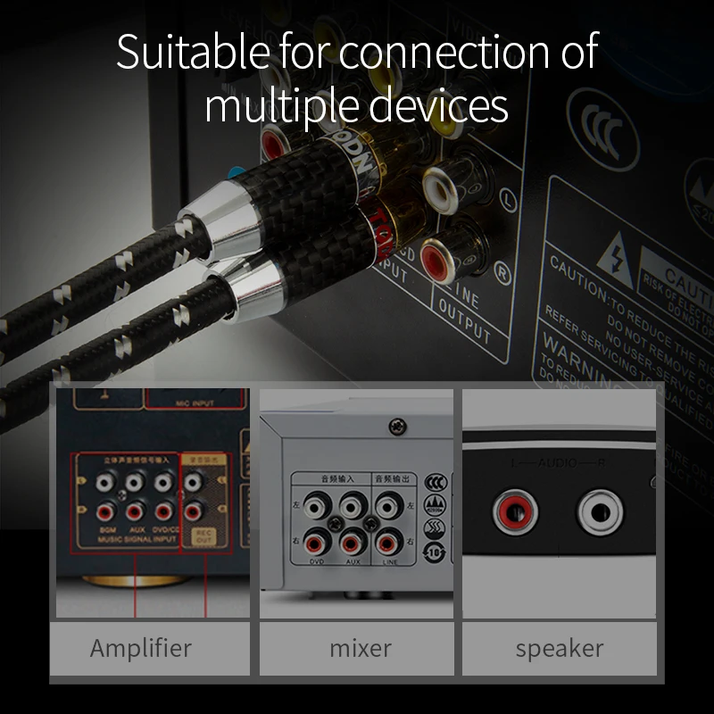 Todn-rca Cabo para Home Theater Hifi Stereo 3.5 mm para 2rca Aux Rca Jack 3.5 y Splitter para Amplificadores - Image 3