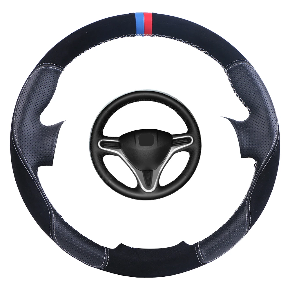 Custom Made Car Steering Wheel Cover Black For Honda Fit 20092013 City