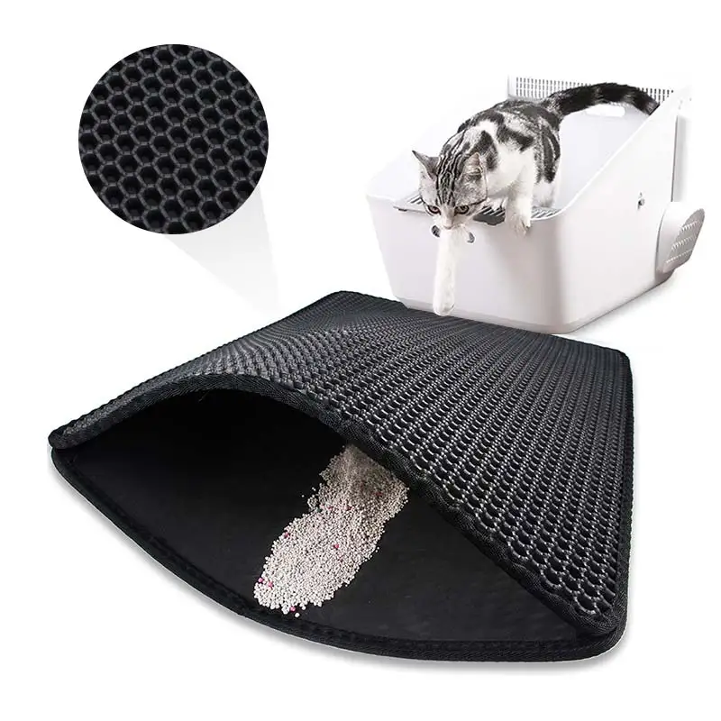

EVA Double Pet Litter Traps Waterproof Collapsible Pet Litter Mat Bottom Non-Slip Easy To Clean Cat Mat 