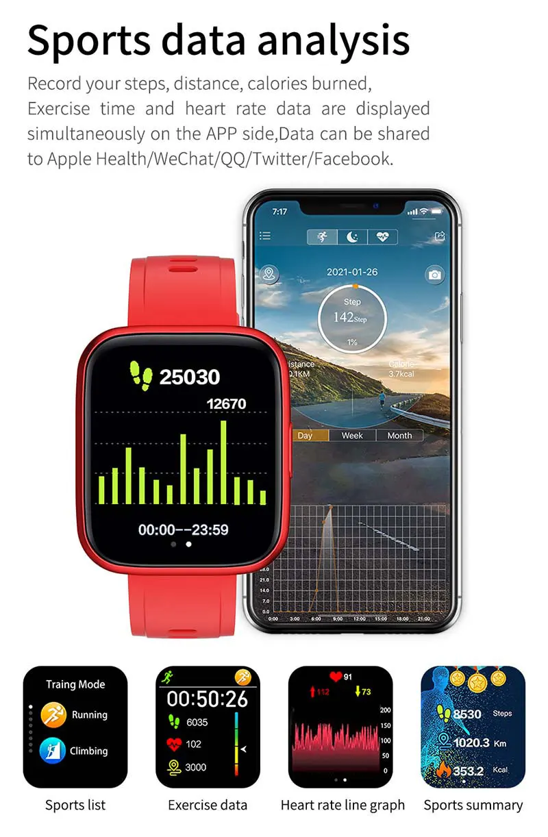 Electronics Smart Clock For Android IOS Fitness Tracker Sport Bluetooth Smart-watch 15 H910559ebd3f7481389f7bdf2fafad83bU