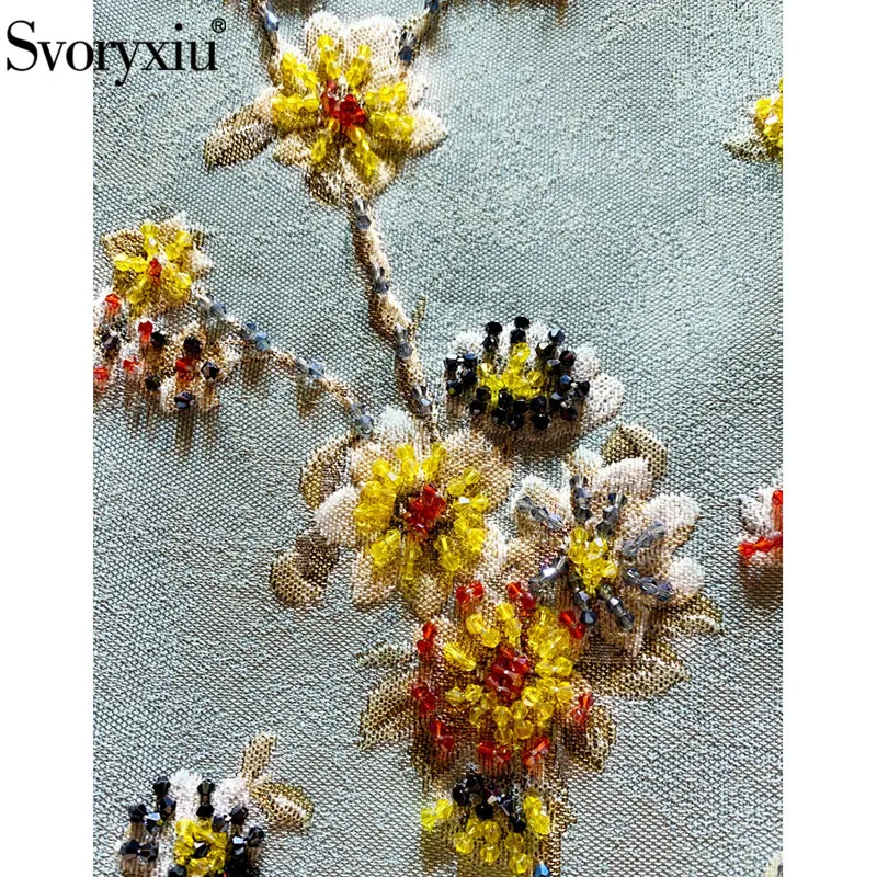 Svoryxiu/дизайнерское осенне-зимнее короткое платье без рукавов женские высококачественные винтажные куртки с кристаллами и бисером вечерние платье vestdios