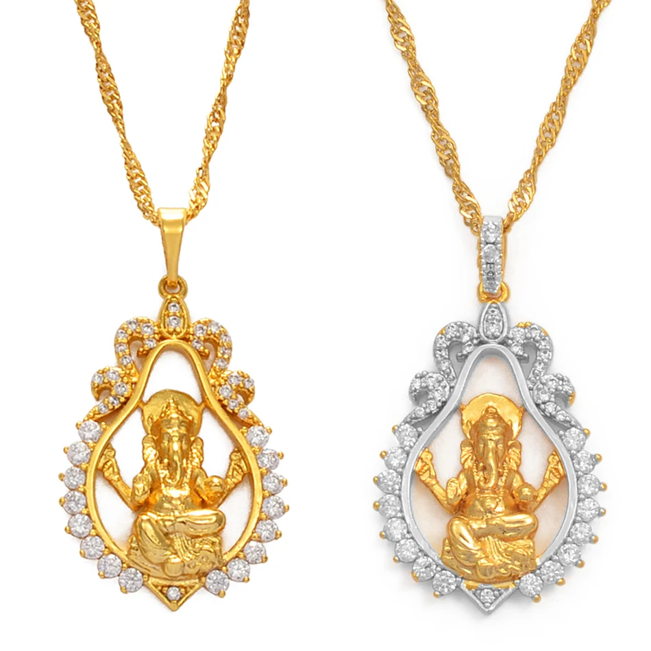 Hinduism Indian Religious Ganesha Pendant Necklaces for Women Girls