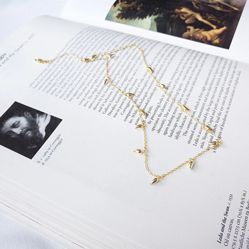 Настоящее 925 пробы, Серебряное минималистичное ожерелье в виде капли воды для модных женщин, вечерние ювелирные украшения, аксессуары для офиса, подарок