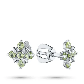 

Silver earrings with хризолитом 203762-012-0019