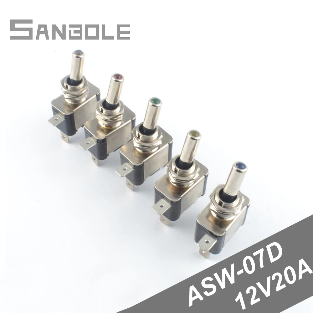 

Rocker Switch 12MM LED Automobile Arm Switches ASW-07D 12V 20A Racing Yacht Headlight (10PCS)