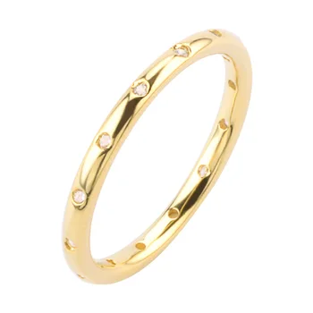 

Solid Sterling Silver 925 Fashion Female Simple Wedding Band Ring White Gold Yellow Gold Cover Brilliant as Natural B105
