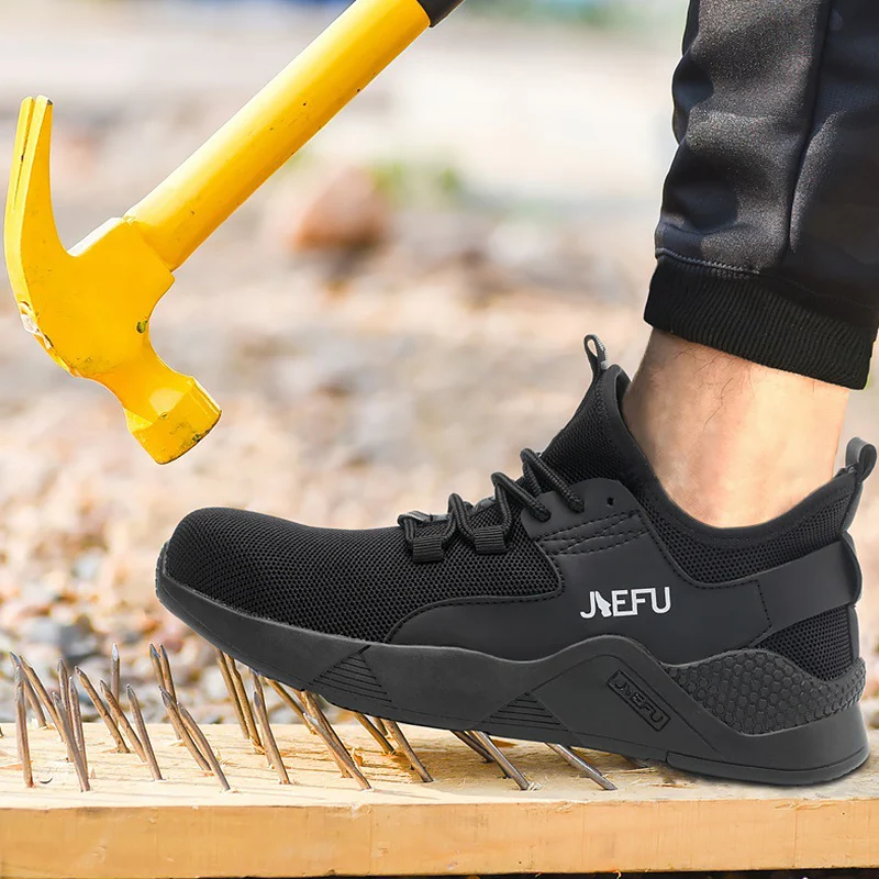 

Safety work men shoes Big size 44-48 Steel head Anti piercing Safety Boot for men Breathable Tennis male sneakers Camouflage