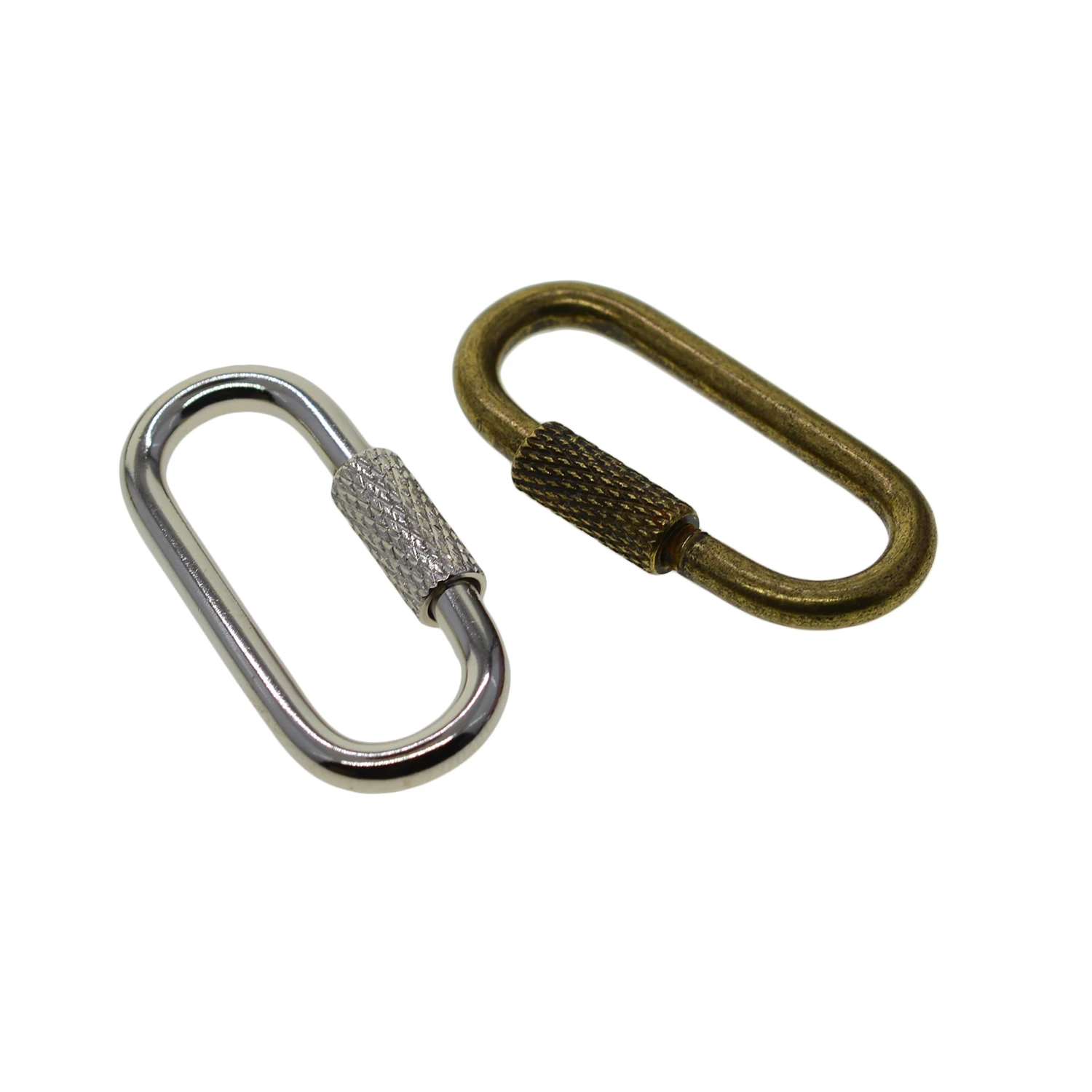 Lot De 4 Mousquetons Carrés En Alliage Aluminium - À Vis & Anneau - 20kg Charge - Pour Randonnée, Camping