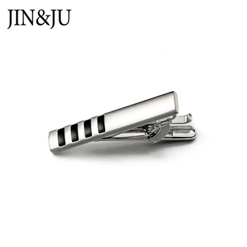 

JIN&JU Mens Skinny Tie Clip Pins Short Silver Color Plating Men Metal Necktie Tie Bar Men Jewelry Copper Plain Tie Clip