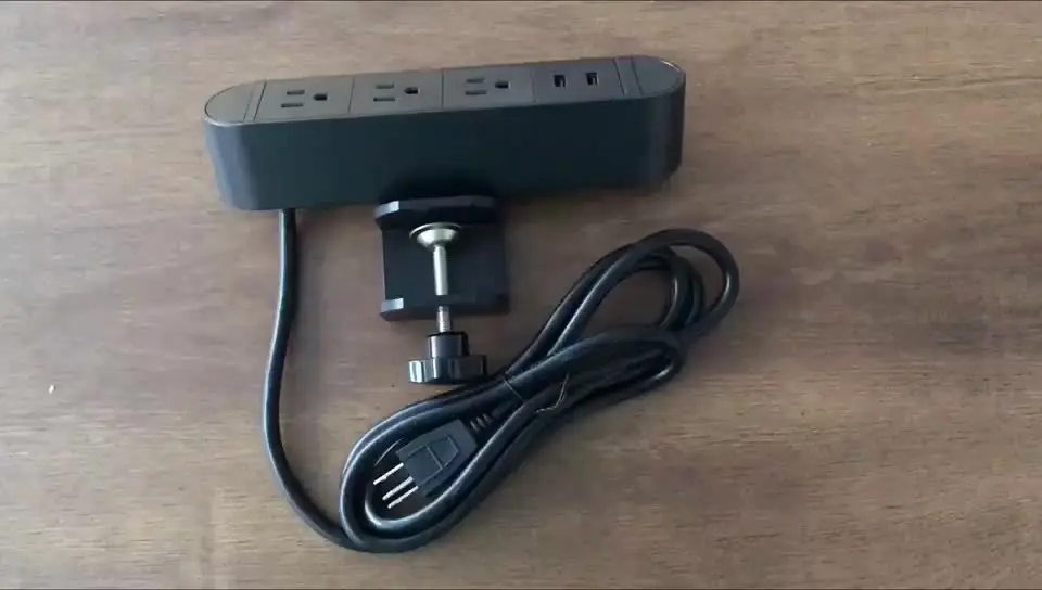 

Desktop Clamp Power Socket with 2 USB Ports Removable Mount Multi-Outlets