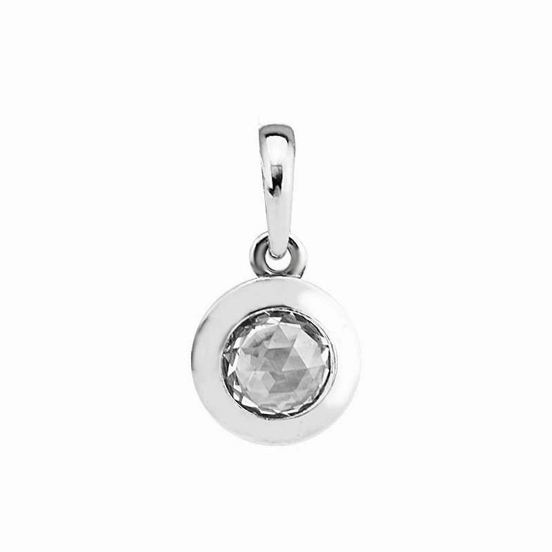 

Radiant Round Shape Pendant Clear CZ Crystal Charms for Women Bracelets 925 Sterling Silver Signature Charms for Jewelry Making