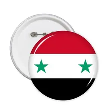 Syrii flaga narodowa azji kraju Symbol Mark wzór okrągła przypinka w kształcie guzika 5 sztuk tanie i dobre opinie L 4 4cm share00009552f432 PRINTED Round Z tworzywa sztucznego Pin na Cekiny Bezniklowy