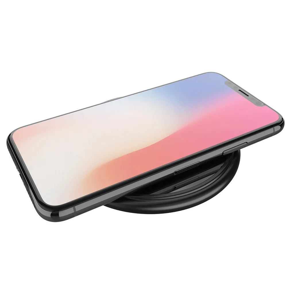 Ouhaobin Беспроводной зарядного устройства для Apple iPhone 8/8 Plus/X ультра-тонкий Беспроводной Зарядное устройство для мобильных телефонов