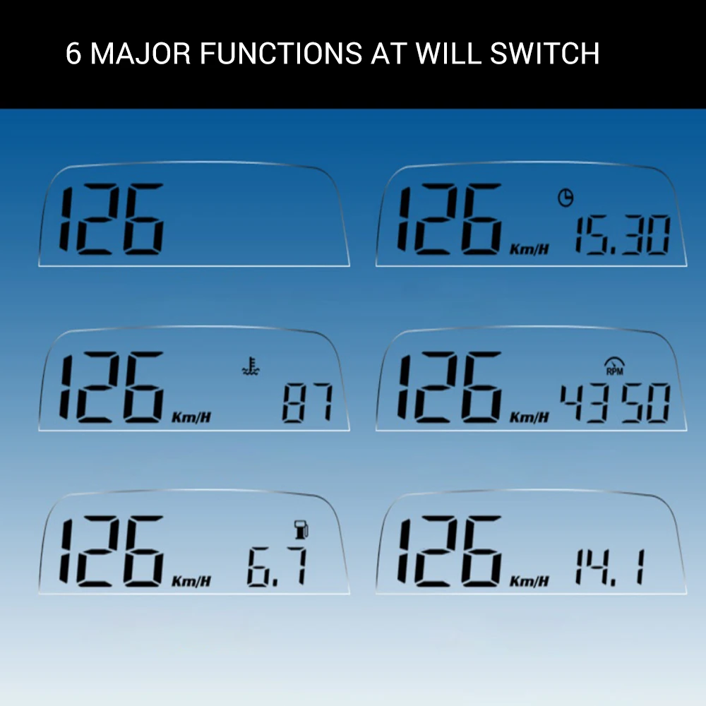Зеркало H400S дисплей Авто HUD компьютер OBD Автомобильный скоростной проектор измеритель скорости автомобильный детектор KMH время