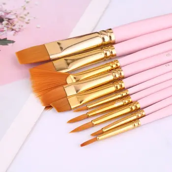 

10Pcs Paint Brushes Set Nylon Hair Painting Brush Oil Acrylic Watercolor Pen Art Supplies