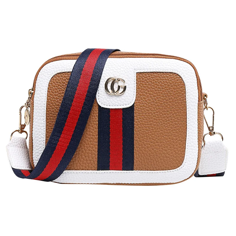 

Korean-style Contrast Color Stripes Shoulder Square Sling Bag Foreign Trade Wholesale Customizable 2019 Summer New Products Shou