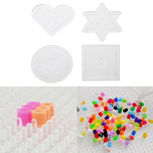 4Pcs 5mm Beads Template Practical PE Clear Square Large Pegboards Board for Hama  Fuse Perler Bead