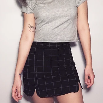 

2020 new fashion casual women's clothing Street retro high waist high waist stretch plaid skirt