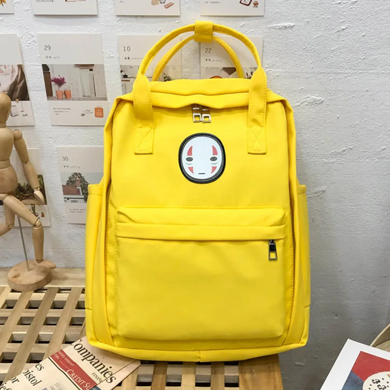 yellow Face женский холщовый рюкзак с принтом сумка для путешествий для девочек большой ноутбук портативный колледж школы Студенческая дорожная сумка для подростков - Цвет: yellow