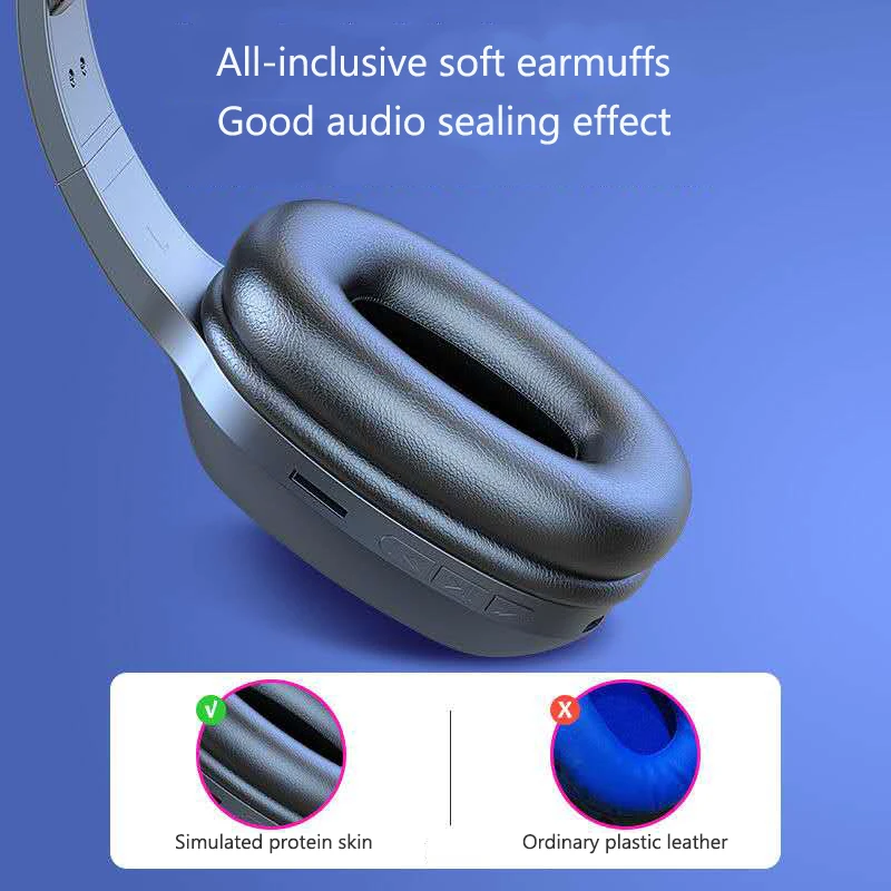 Cool head mounted binaural Bluetooth headset HiFi stereo surround sound large capacity battery soft and comfortable earmuffs