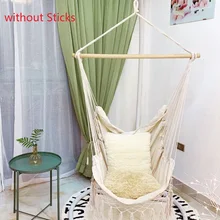 Hammock Chair Rope Net Swing Hanging-Seats Tassels Garden-Tree Bedroom Safety Cotton