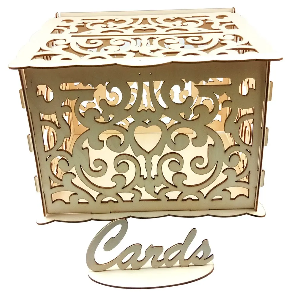 

Diy Rustic Wedding Card Box With Lock And Card Sign Wooden Gift Card Box Money Box Birthday Graduation Party Decorations