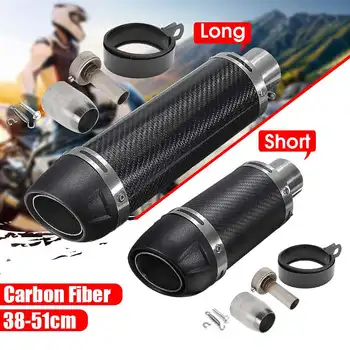 

38-51mm Universal Motorcycle Escape Racing Exhaust Muffler Pipe w/ Silencer Carbon fiber For Honda CBR/Kwasaki ER6N/Yamaha