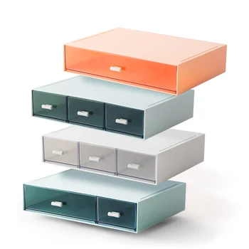 

1/2/3 Grid Desktop Drawer Storage Box Finishing Box Free Combination Multi-Layer Stackable Storage Box Multifunction Storage Box
