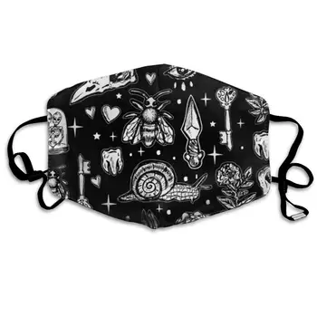 

Mouth Mask Snail Rose Skull Print Masks - Breathable Adjustable Windproof Mouth-Muffle, Camping Running for Women and Men