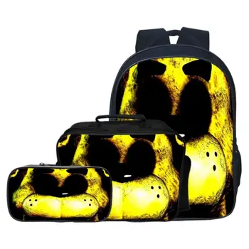 

Fashion 3pcs/set Printing Cartoon Five Night At Freddy Children School Bags Teen Backpacks Kids Baby Boys Schoolbag Girls Bag