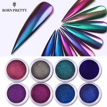 Хамелеонический зеркальный лак для ногтей Блестящий Порошок металлический эффект Цвета Пигмент дизайн ногтей пыль украшение черная основа требуется