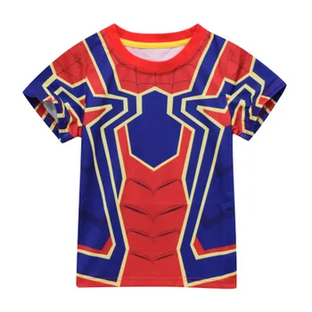 

2019 New movie Spider-Man Far From Home Children T-shirt Super hero Spiderman Baby kids Cartoon T shirt