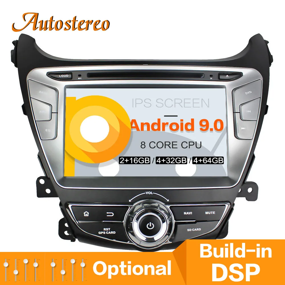 

Px6 Android 9 DSP Car DVD Player For Hyundai Elantra 2014-2016 GPS Navigation multimedia player radio tape recorder head unit