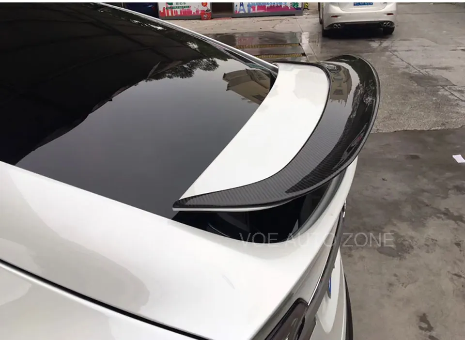 Модель X блеск из углеродного волокна черный заднее крыло спойлер для Tesla модель X