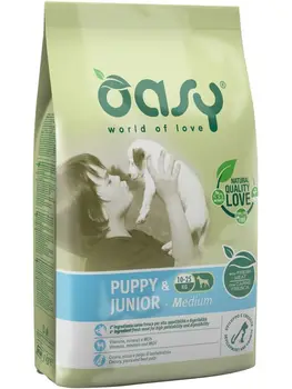 

Oasy dry dog puppy & Junior medium for puppies Ms. Breeds with chicken x 1 pc