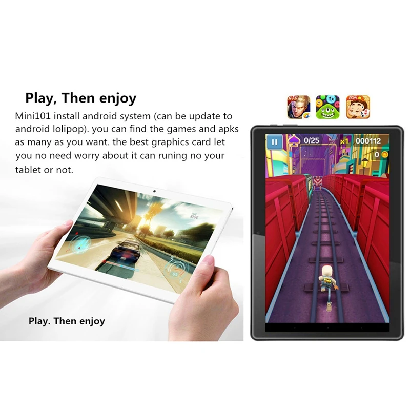 Binai Mini101 две sim-карты 3g фаблет оснащен MT6580 четырехъядерным процессором 1,3 ГГц Android 6,0, 10,1 дюймов 1280 x 800IPS и 2,5