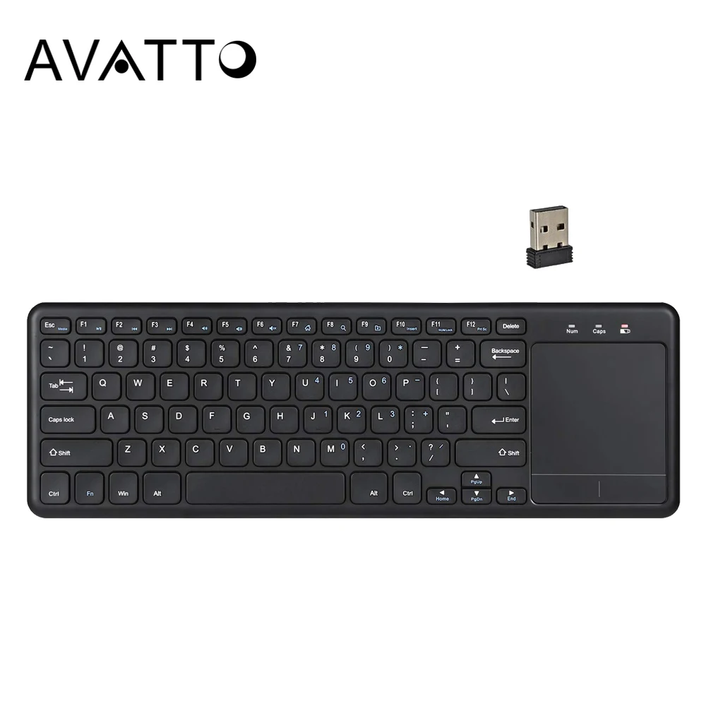 AVATTO Super Slim 2,4G Беспроводная игровая клавиатура с тачпадом для Andriod iOS Телефон Tablet смарт-ТВ на андроид коробка