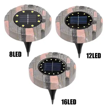 

4pcs 8/12/16LED Solar Power Buried Stair Light Under Ground Lamp Outdoor Path Way Garden Decorations Floor Lawn Lamp Waterproof