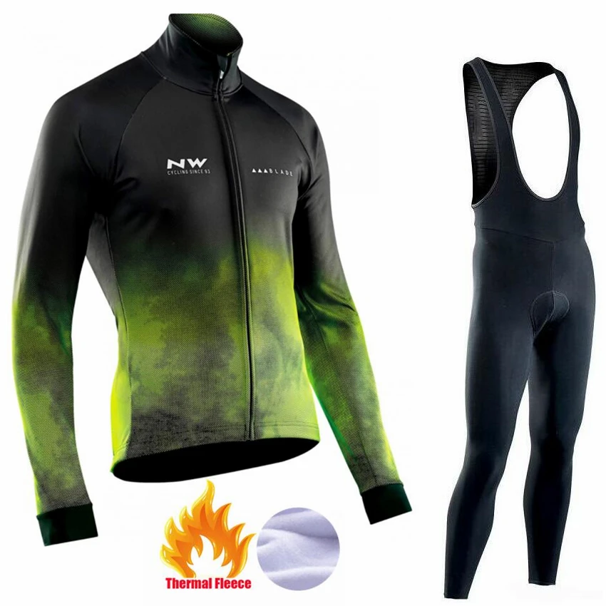 Northwave зимний комплект из теплого флиса, одежда для велоспорта, NW, мужской костюм из Джерси, спортивный костюм для езды на велосипеде, MTB, одежда, комбинезон, теплые комплекты - Цвет: Pic Color