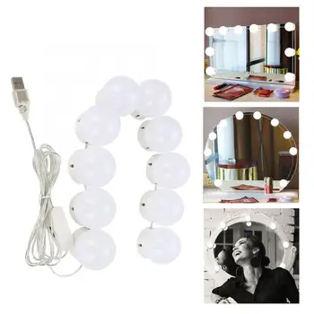 

10Pcs LED Makeup Comestic Mirror Light Kit with Dimmable Light Bulb