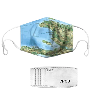 

Masques Classic World Map Printing Women's Outdoor Anti Windproof Dustproof Men Half Nose Face Mascherine Soft Masque Custom