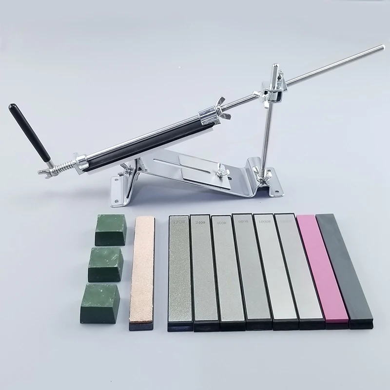 Точилка для ножей алмазный камень Профессиональный угловой точилка для ножей масляный камень с полировочной пастой и кожаным набором точильный камень