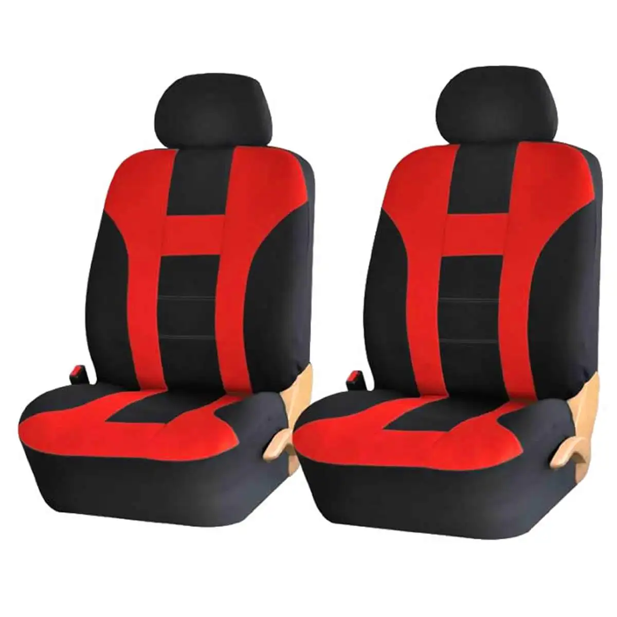 4pcs black Red 4/9 шт Универсальный чехол для автомобильных сидений из полиэфирной ткани, чехлы для автомобильных сидений, чехлы для автомобильных сидений, защита для автомобильных сидений - Название цвета: 4pcs black Red