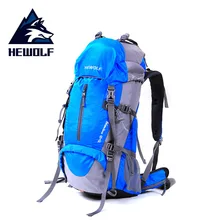 Hewolf 50L сумка для прогулок на свежем воздухе, походов непромокаемые Nordic прогулки походы рюкзак Для мужчин Для женщин рюкзак для скалолазания рюкзак с дождевик