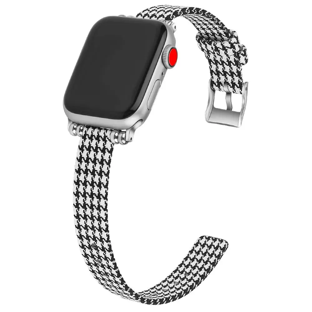 Модный браслет для Apple Watch женский ремешок 38 мм 40 мм 42 мм 44 мм тонкий ремешок для Apple iWatch тканевый ремешок серии 2 3 4 ремешок - Цвет ремешка: Houndstooth