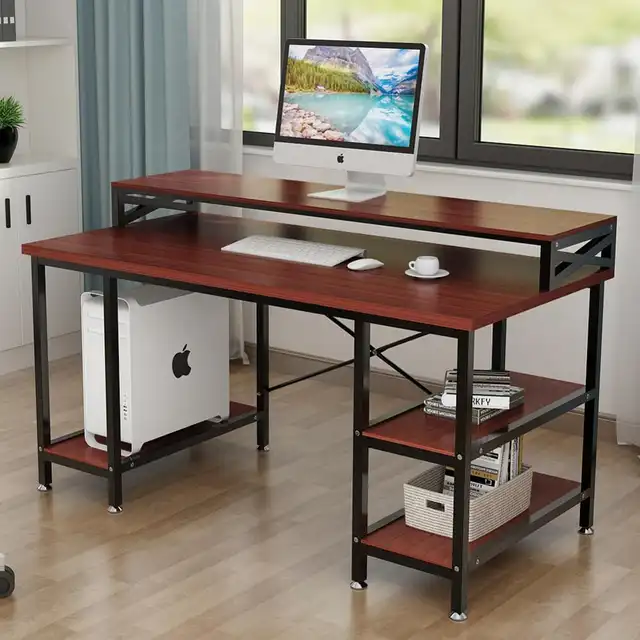 Tribesigns Computer Desk With Storage Shelves 55 Inch Large