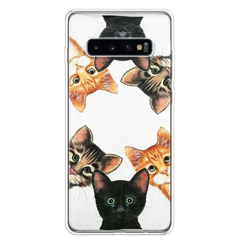 TW300-1 Чехол для телефона с котом и кошечкой для samsung Galaxy S10+ Lite Note 10 9 8 S9 S8 J4 J6 J8 Plus S7 S6 Coq - Цвет: TW300-1